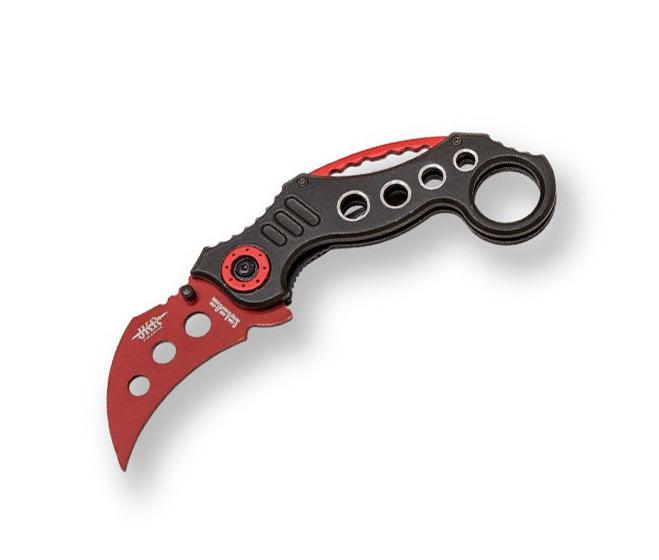 Navaja karambit de entrenamiento con apertura asistida