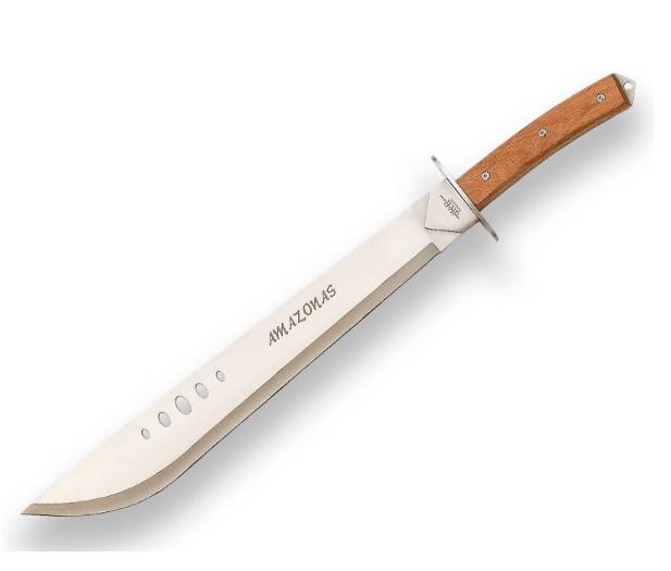 Machete Amazonas con hoja larga de 43,5 cm y mango de madera y gu...