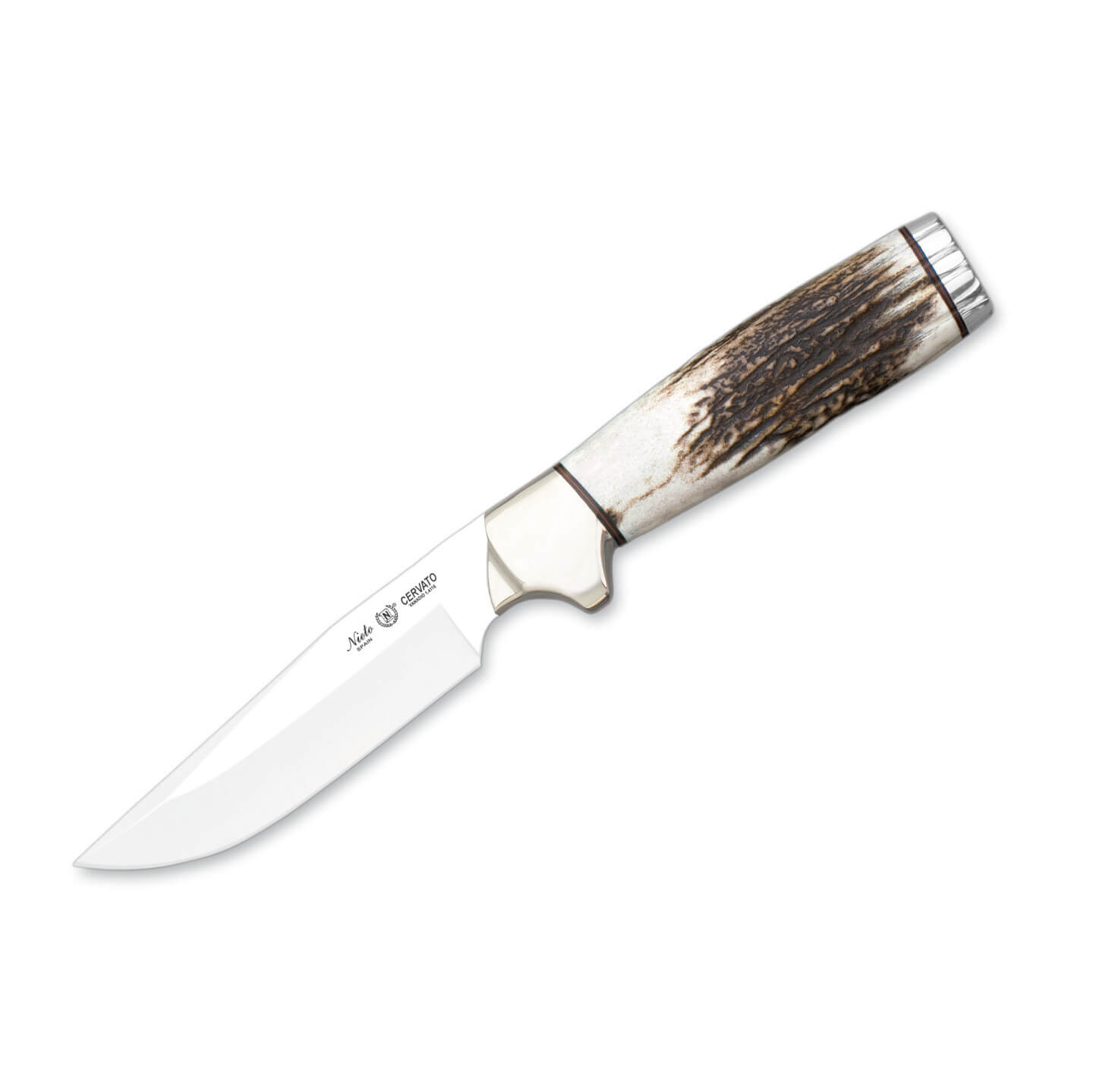 Cuchillo de caza Nieto Cervato con mango de asta de ciervo y hoja...