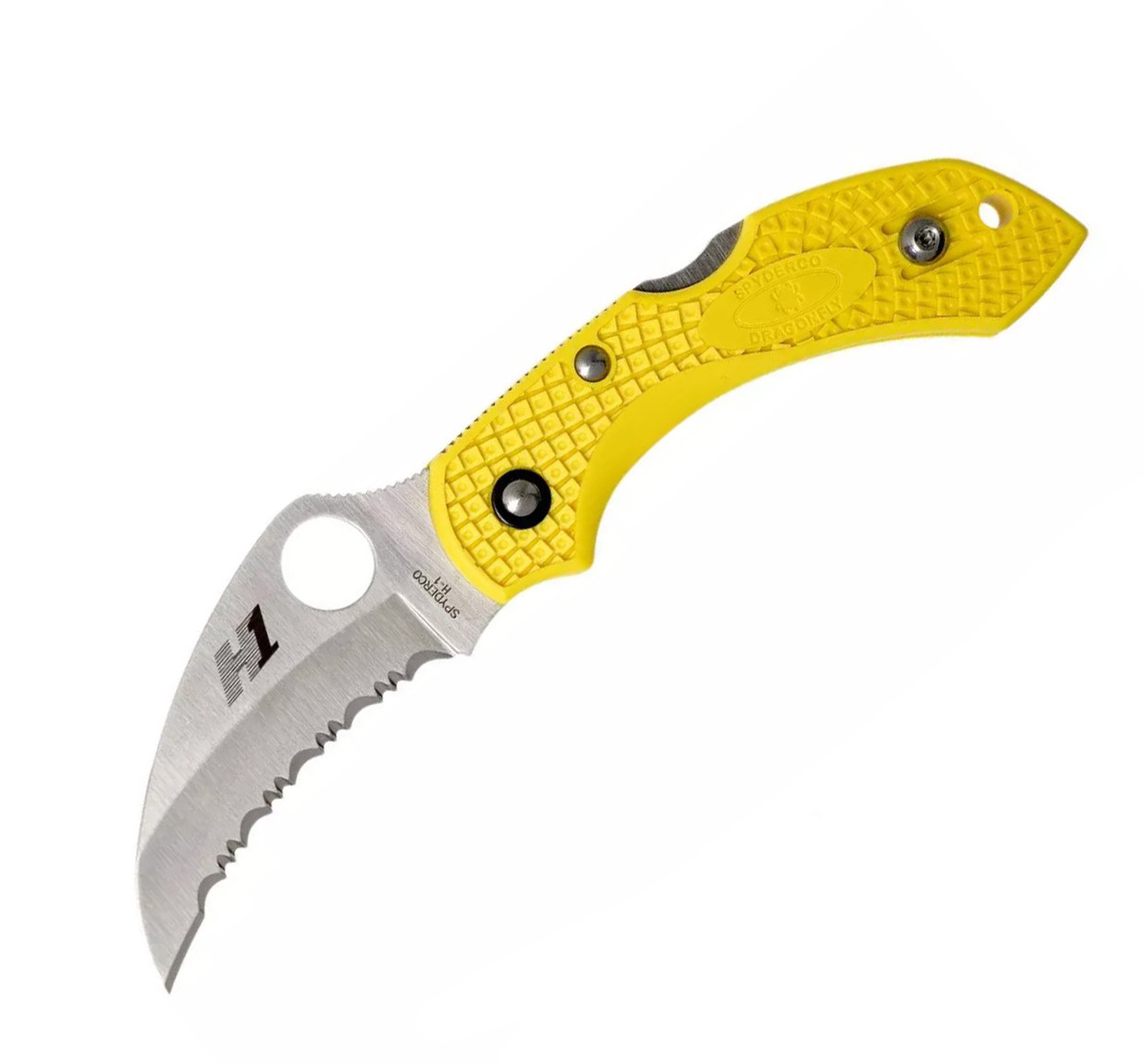 Navaja táctica Spyderco Dragonfly 2 Salt con mango de FRN amaril...