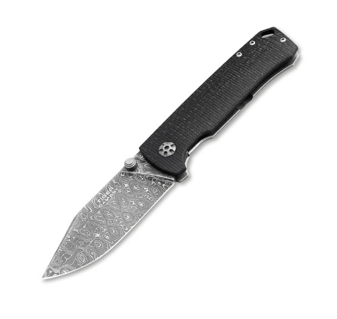 Faca da coleção Boker Tiger com lâmina de aço damasco e cabo ...