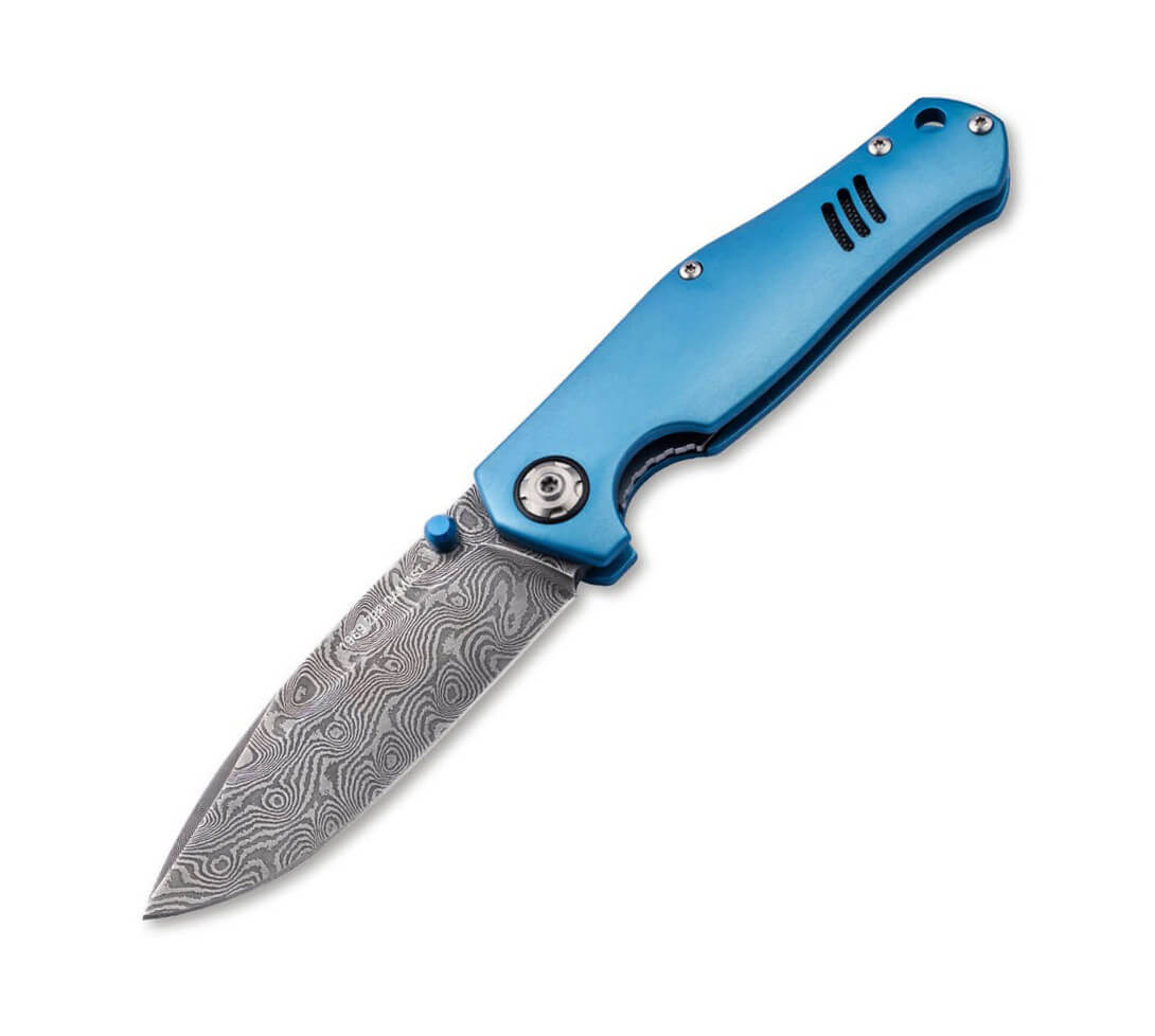 Boker 1969 Z28-Damast couteau de poche avec lame damas et manche ...