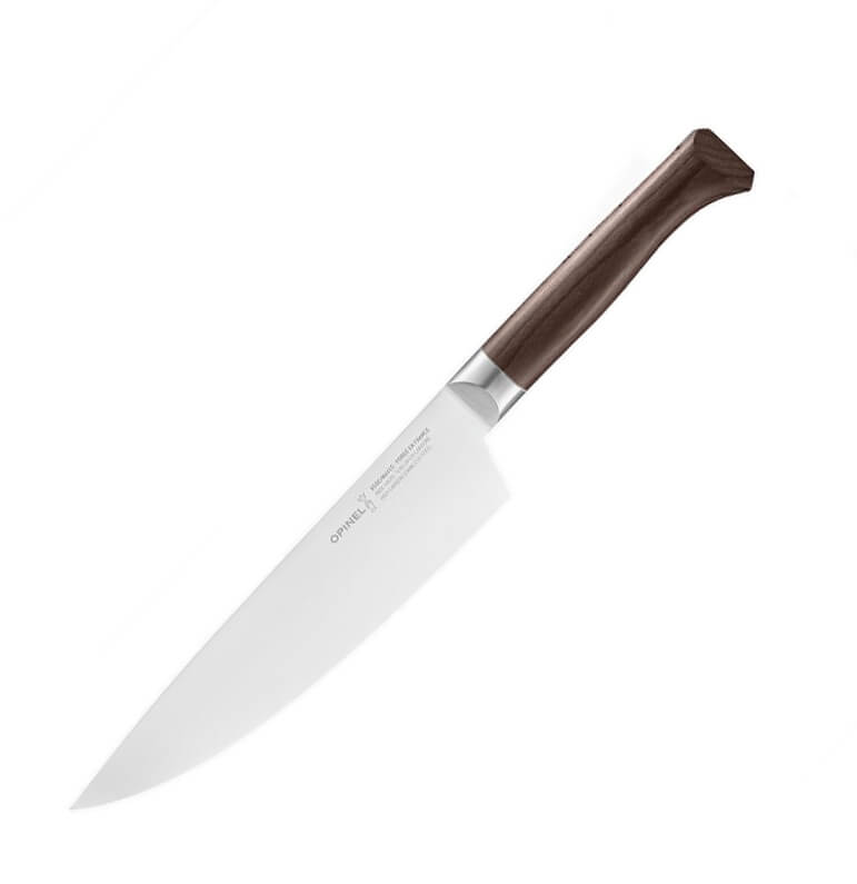 Cuchillo de chef Opinel Les Forges 1890 con mango de haya estabil...