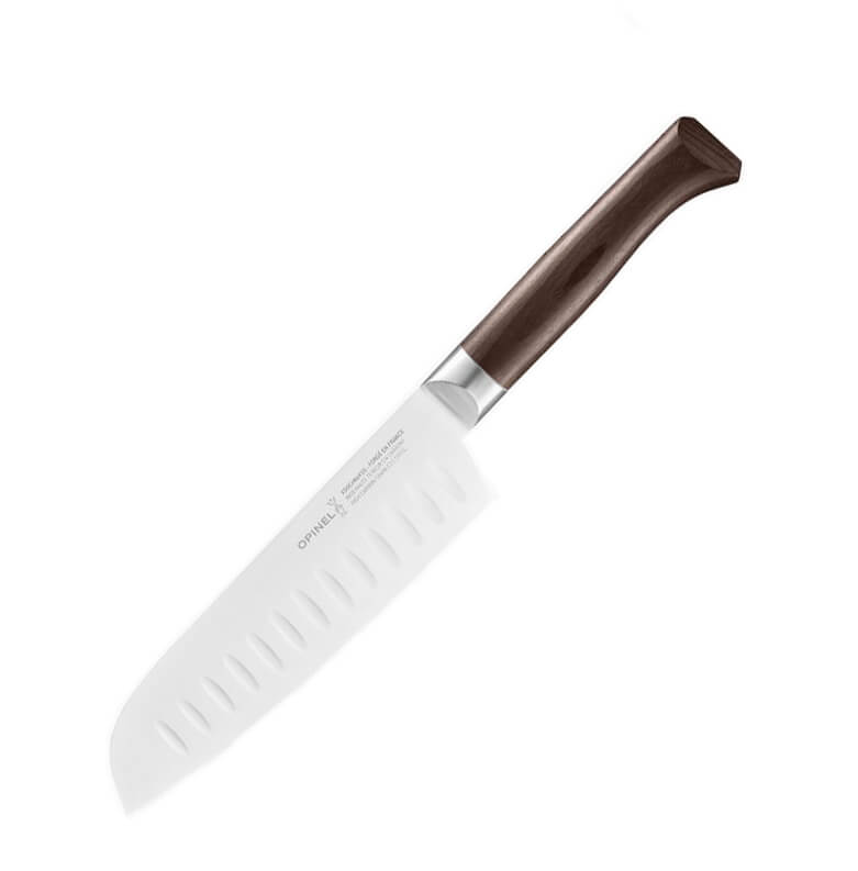 Cuchillo santoku Opinel Les Forges 1890 con mango de haya estabil...