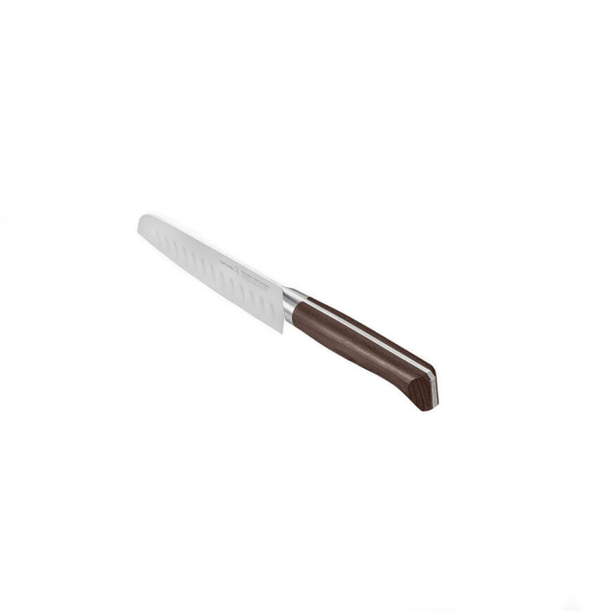 Cuchillo santoku Opinel Les Forges 1890 con mango de haya estabilizada y hoja de 17 cm