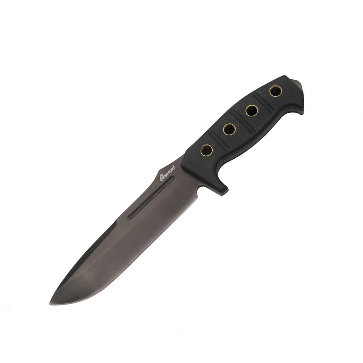Tactical knife with G10 handle and 17.3 cm black blade