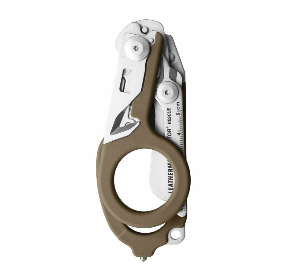 Tijeras multiherramienta Leatherman Raptor Rescue con mango marrón