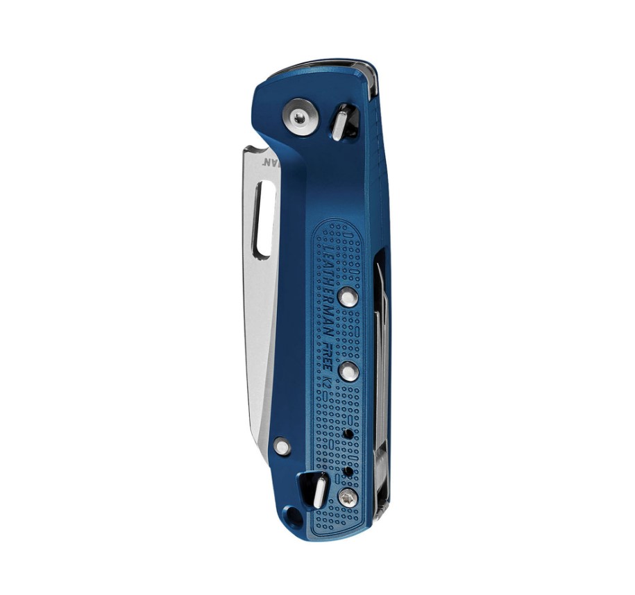 Navaja multiusos Leatherman Free K2 con mango color azul