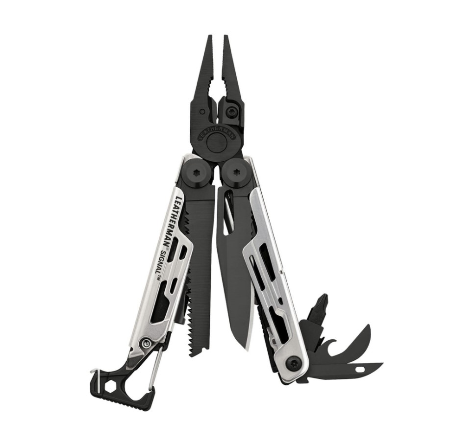 Multiherramienta Leatherman Signal negra y plata con 19 usos