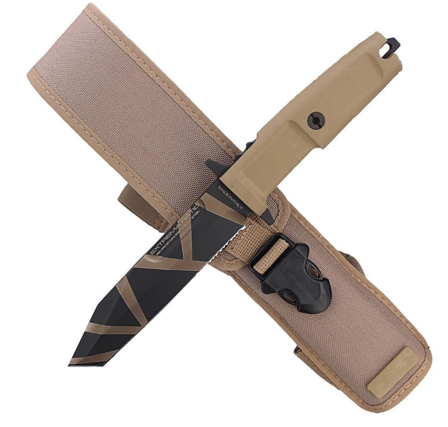 Cuchillo táctico Extrema Ratio Fulcrum S Desert Warfare con mango de forprene
