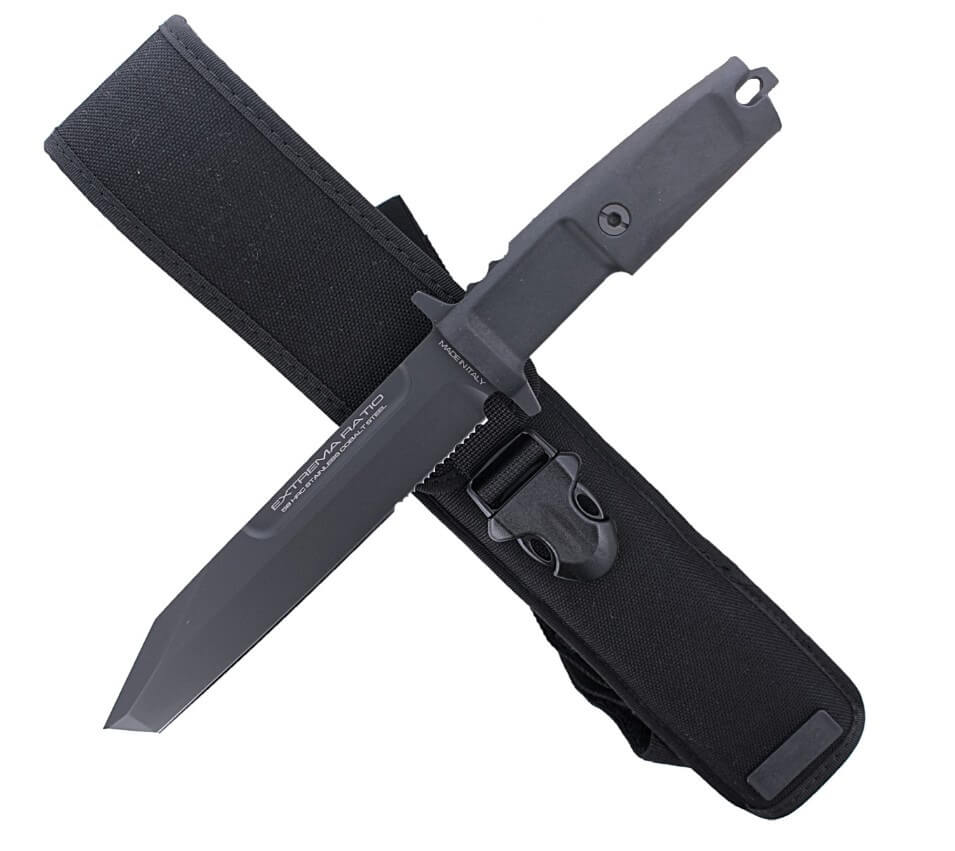 Cuchillo militar Extrema Ratio Fulcrum Black con hoja acero Böhler N690 de 18 cm