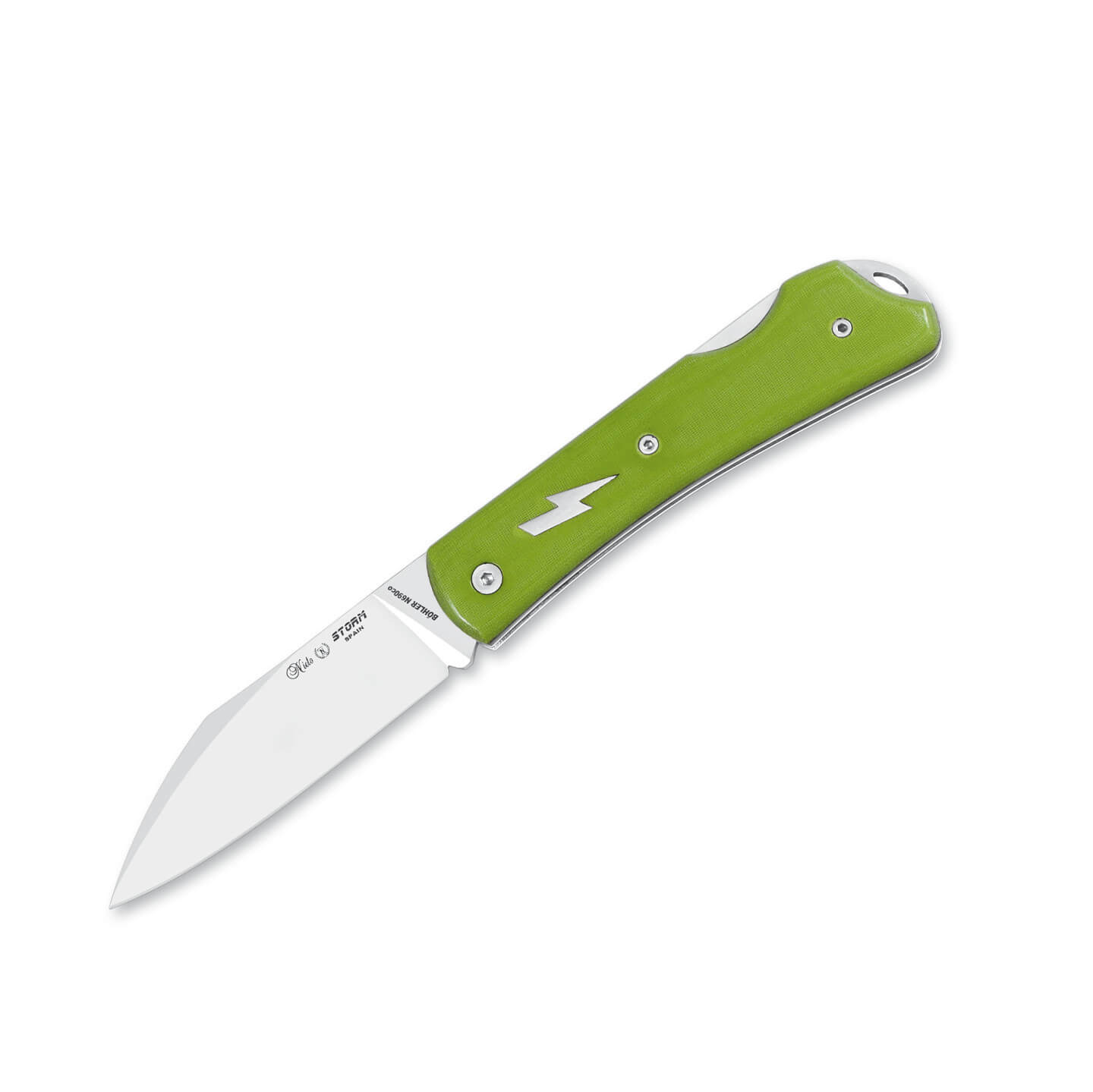 Navaja de bolsillo Nieto Storm con cachas de micarta flúor verde