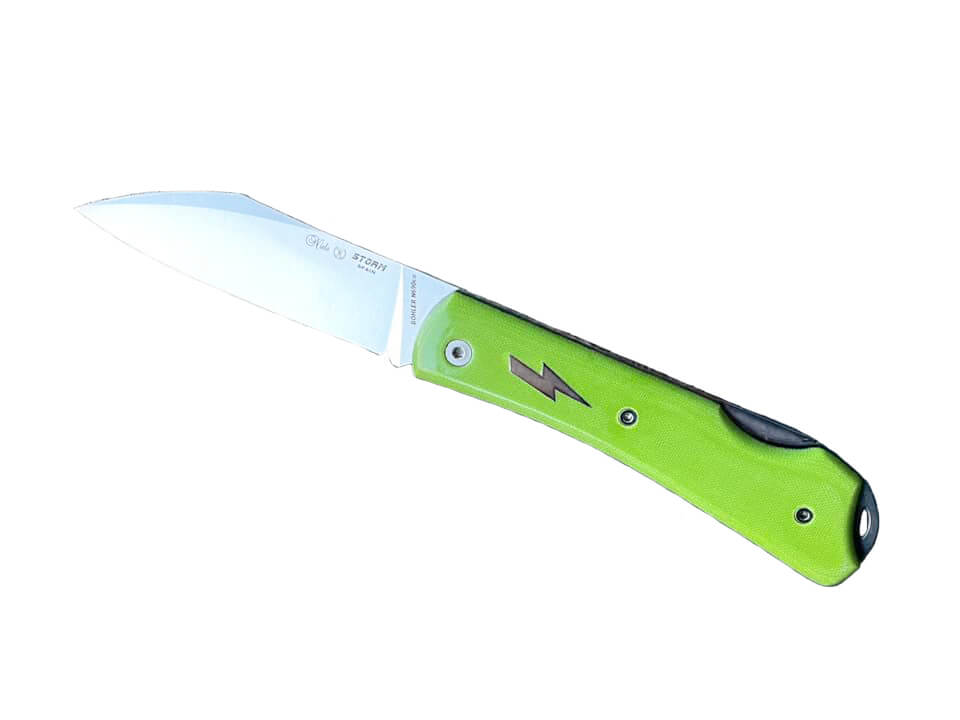 Navaja de bolsillo Nieto Storm con cachas de micarta flúor verde