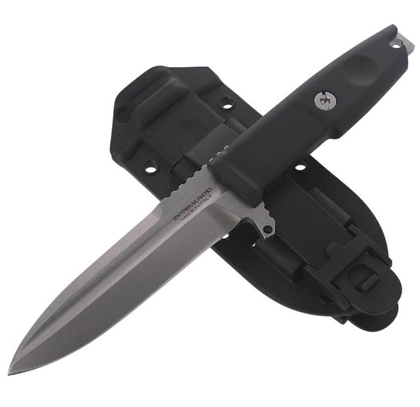 Cuchillo de combate Extrema Ratio Defender 2 Stone Washed con hoja de 118 mm