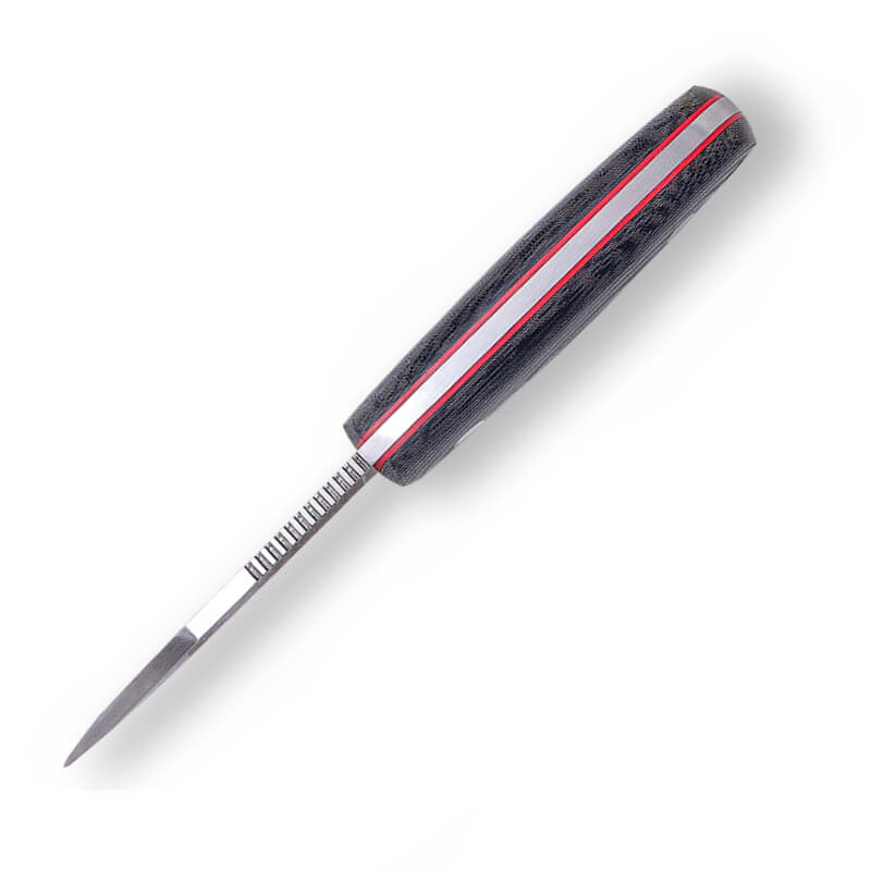 Cuchillo de supervivencia Joker Erizo TS1 con mango de micarta negra y funda de kydex