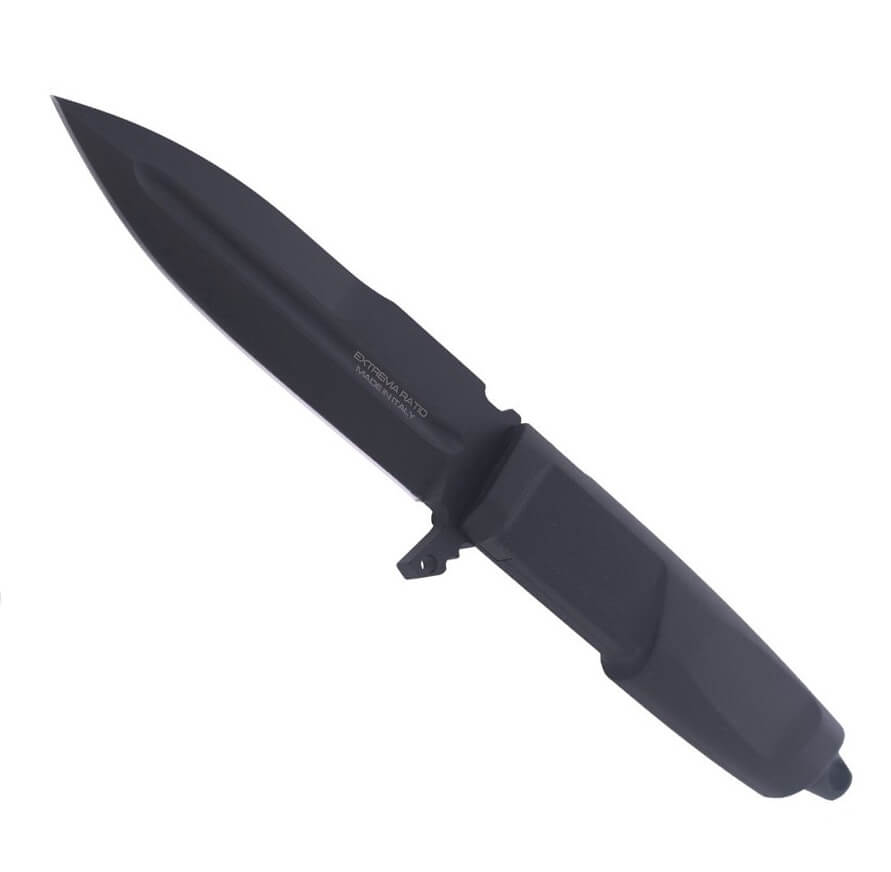 Cuchillo combate Contact C Black de Extrema Ratio con hoja de 128mm de acero Böhler. Funda naylon