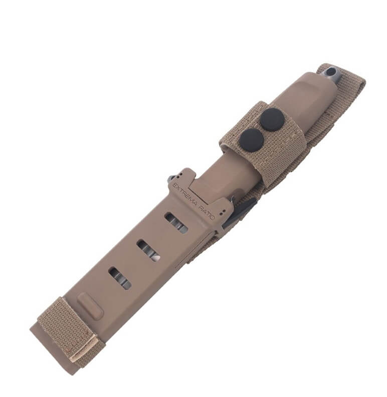 Cuchillo combate Contact C Desert de Extrema Ratio con hoja de 128mm de acero Böhler. Funda naylon