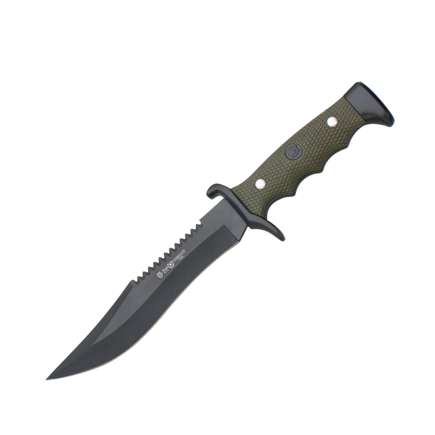 Cuchillo Bowie Nieto Combate con mango de ABS y hoja negra de 18 ...