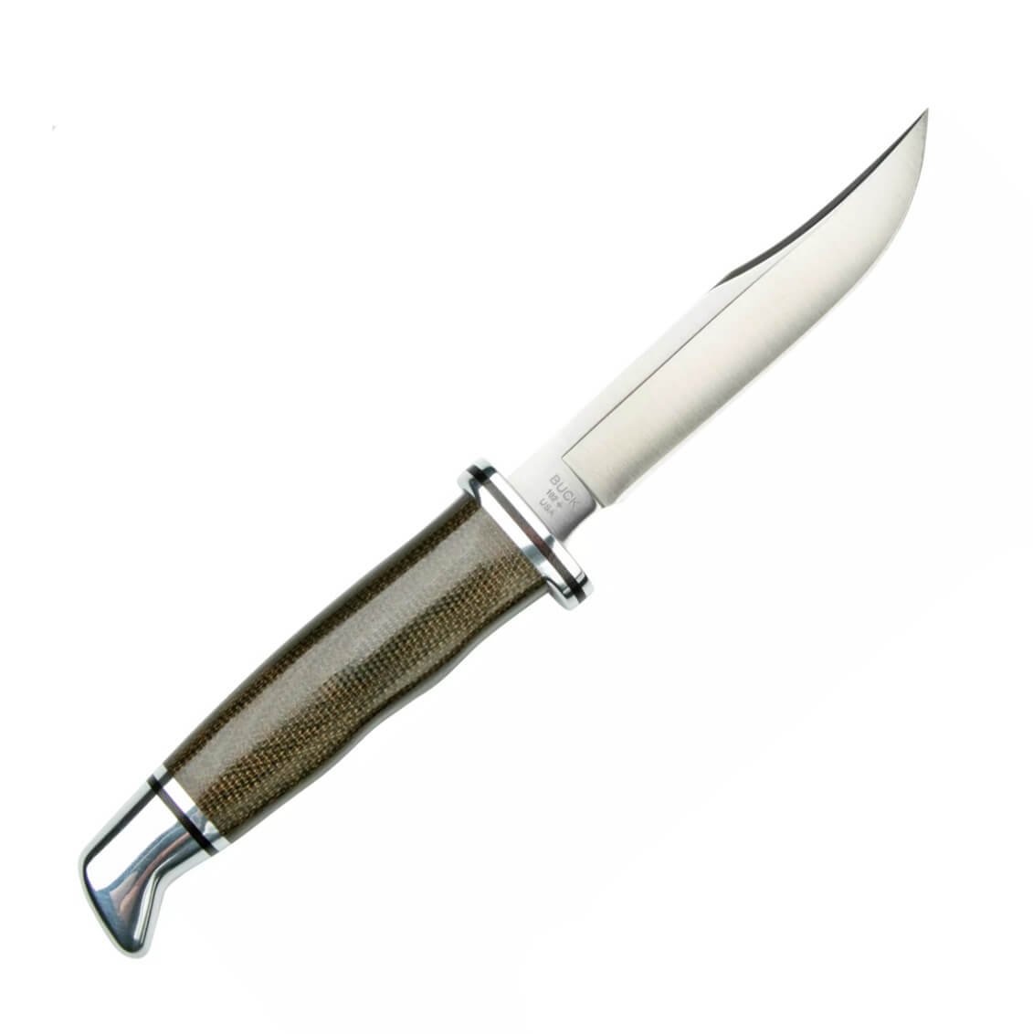 Cuchillo de caza con hoja fija de 10 cm Buck Woodsman Pro 102 con mango de micarta 0102GRS1