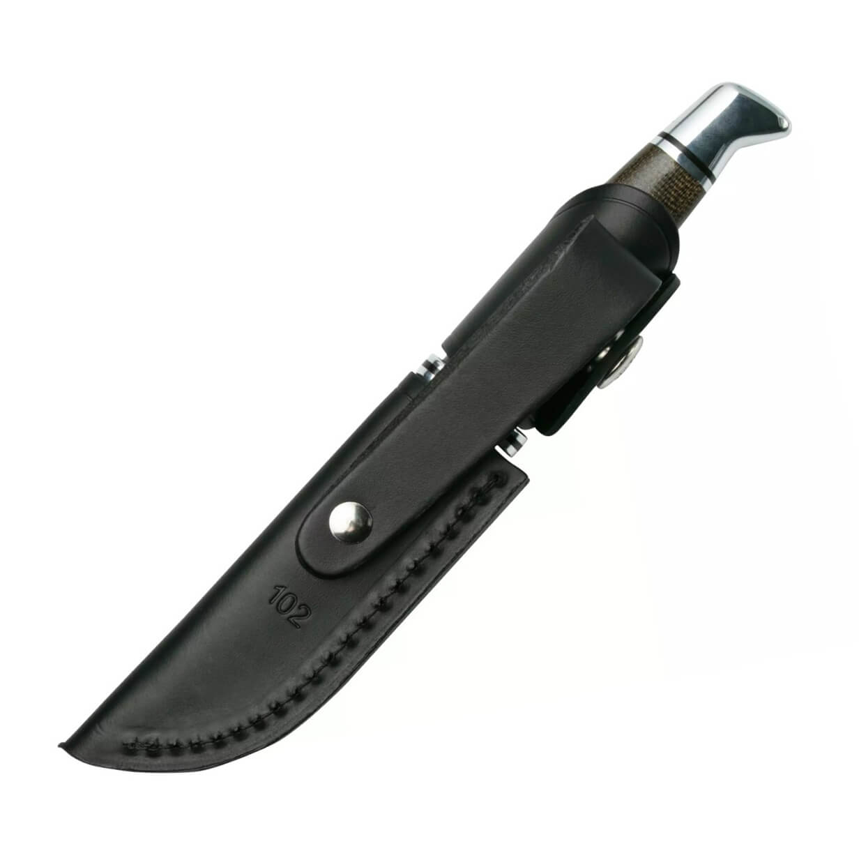 Cuchillo de caza con hoja fija de 10 cm Buck Woodsman Pro 102 con mango de micarta 0102GRS1