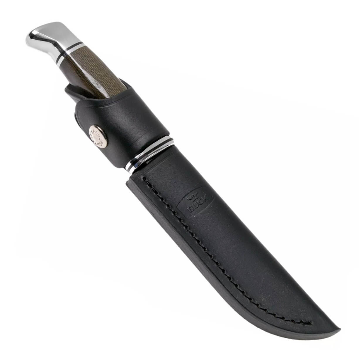 Cuchillo de caza con hoja fija de 12,7 cm Buck 105 Pathfinder pro con mango de micarta 0105GRS1