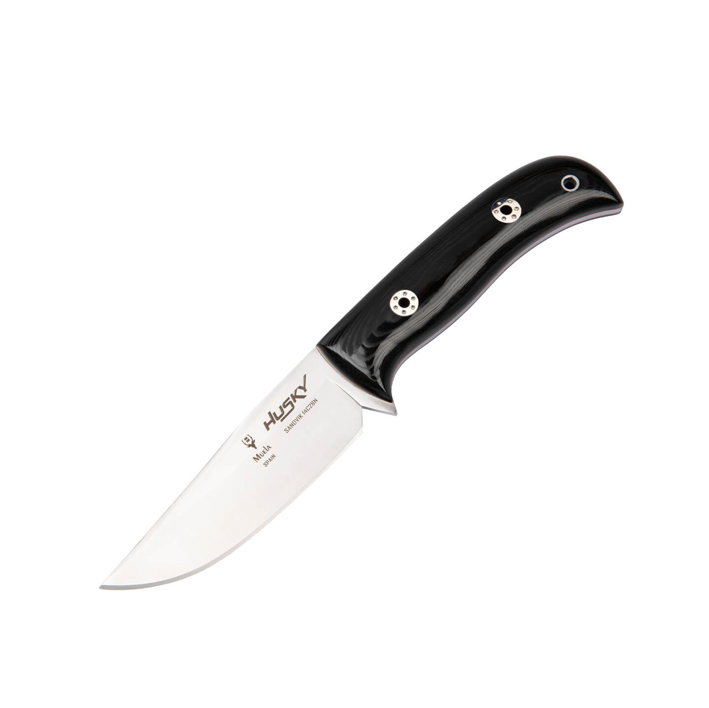 Cuchillo Muela Husky 11M con mango de micarta canvas azul y negra...