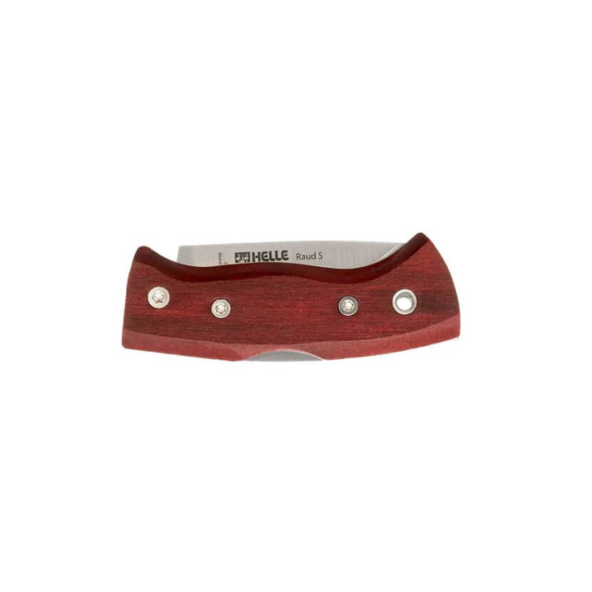 Navaja de bolsillo Helle Raud S con mango de abedul rojo y hoja de 5.5 cm