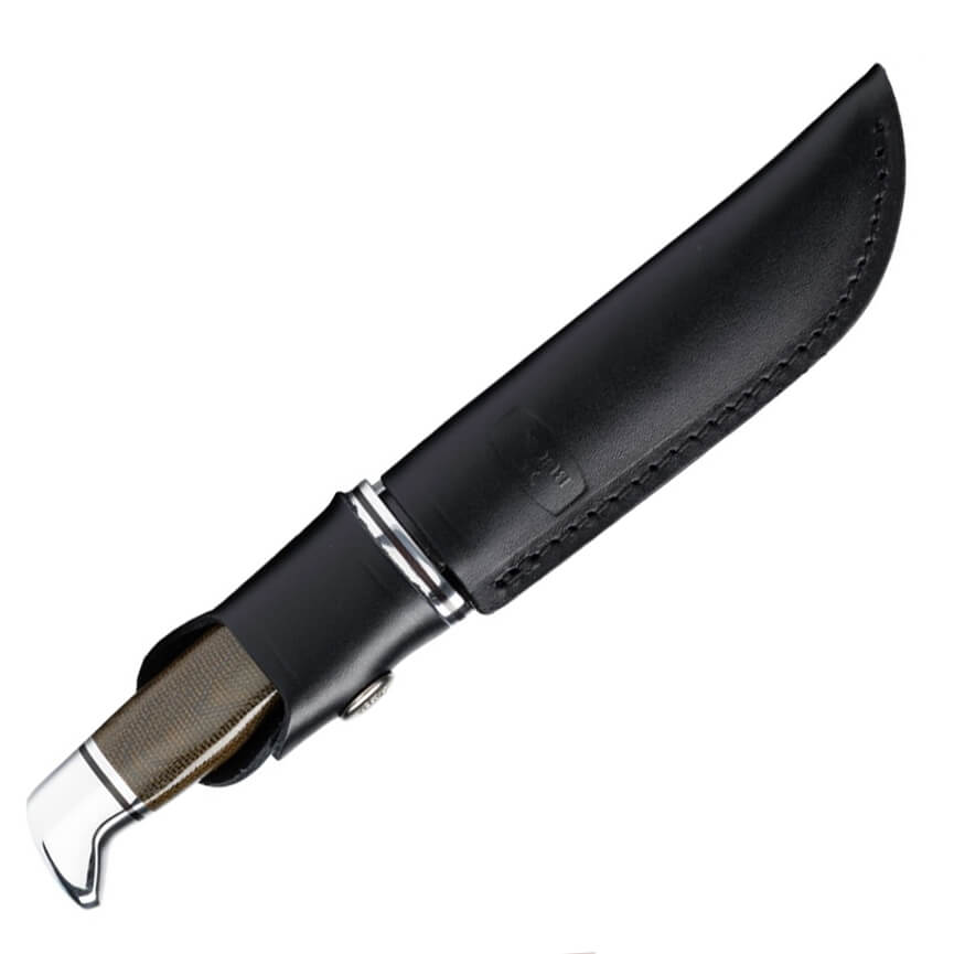 Cuchillo de caza Buck Brahma pro con mango de micarta verde y acero S35VN