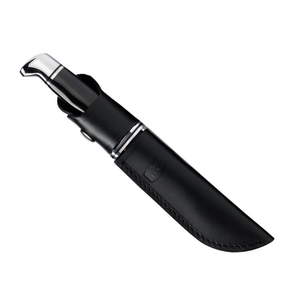 Cuchillo de caza Buck Brahma 0117BKS con mango de phenol kraft negro y hoja de 8.3 cm