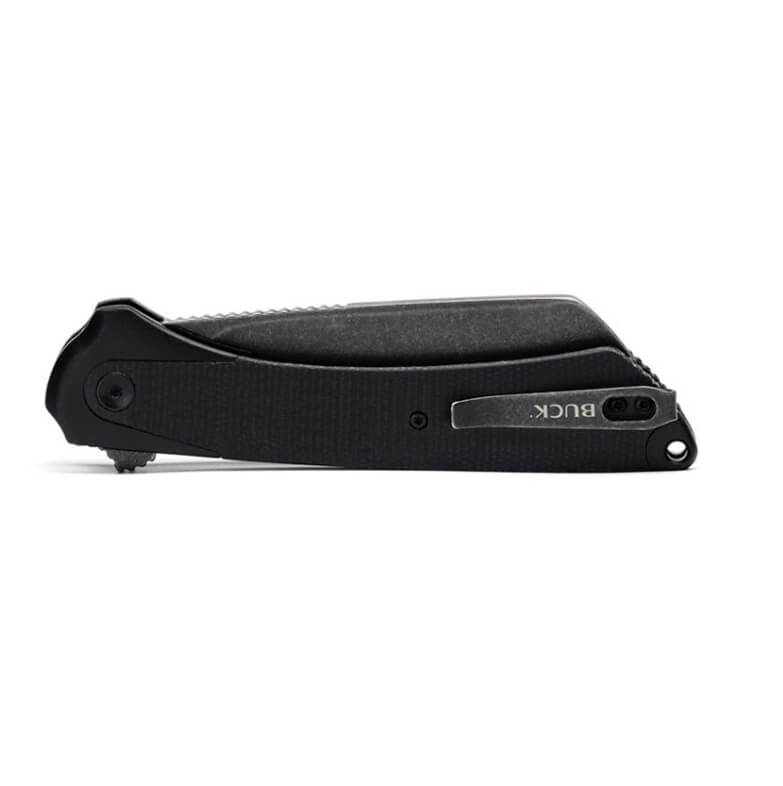 Navaja de bolsillo Buck Hiline XL 0263BKS1 con mango de aluminio con inserciones de micarta y hoja de 9.5 cm