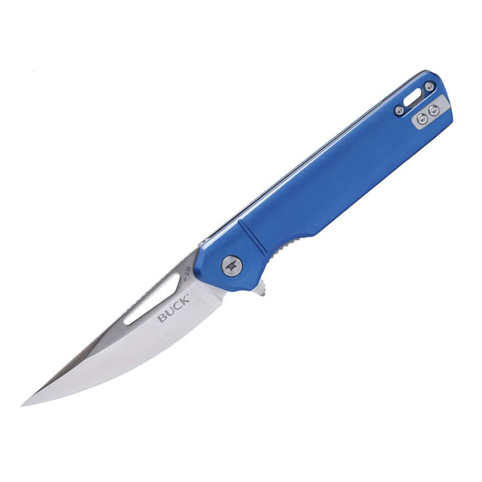 Couteau de poche EDC Buck Infusion avec manche en aluminium bleu ...