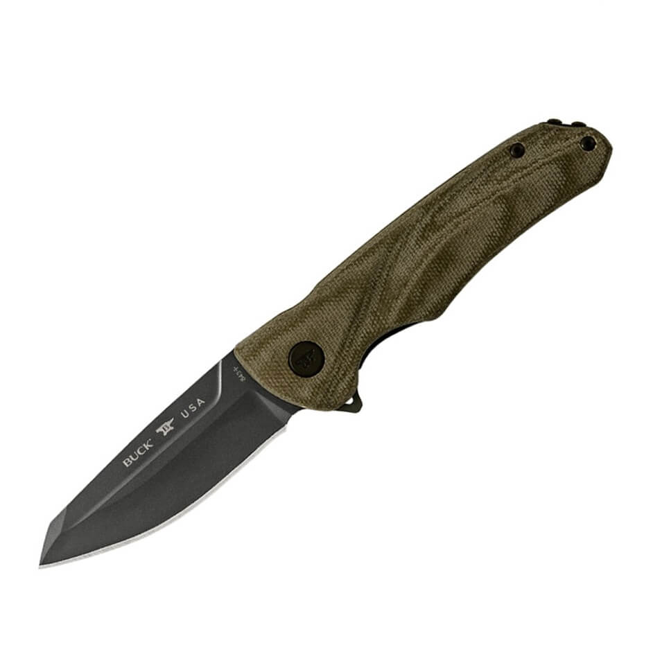 EDC Buck sprint OPS Pro couteau de poche micarta canvas verte ave...