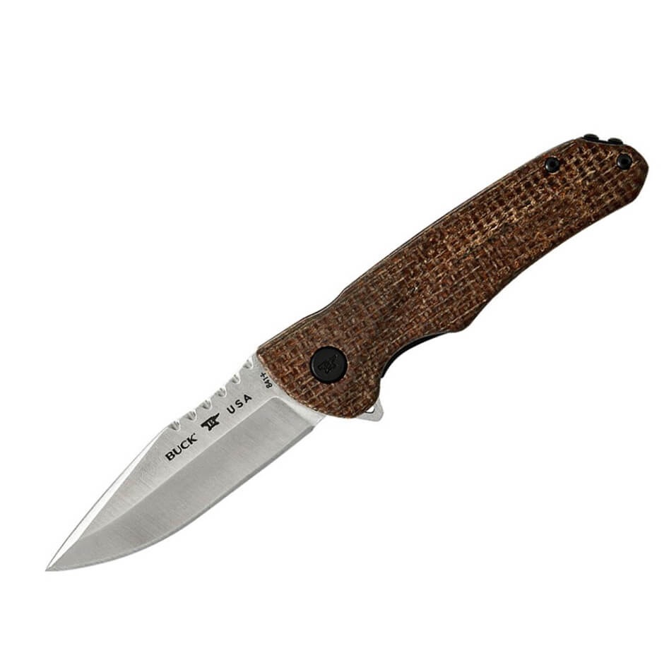 Couteau EDC Buck sprint OPS Pro micarta Burlap Brown avec lame de...
