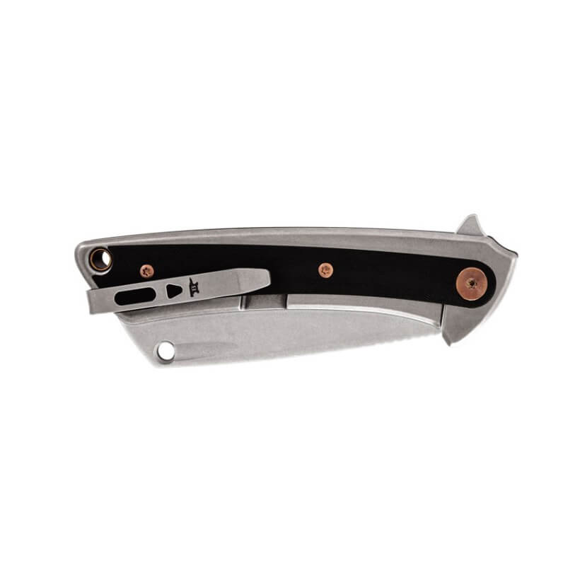 Navaja de bolsillo EDC Buck Hiline con hoja de acero D2 y mango de aluminio y G10 negro 0263GYS