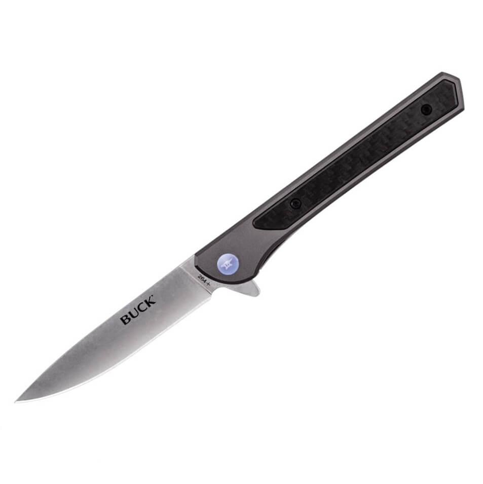 Couteau de poche EDC Buck Cavalier avec manche en aluminium et fi...