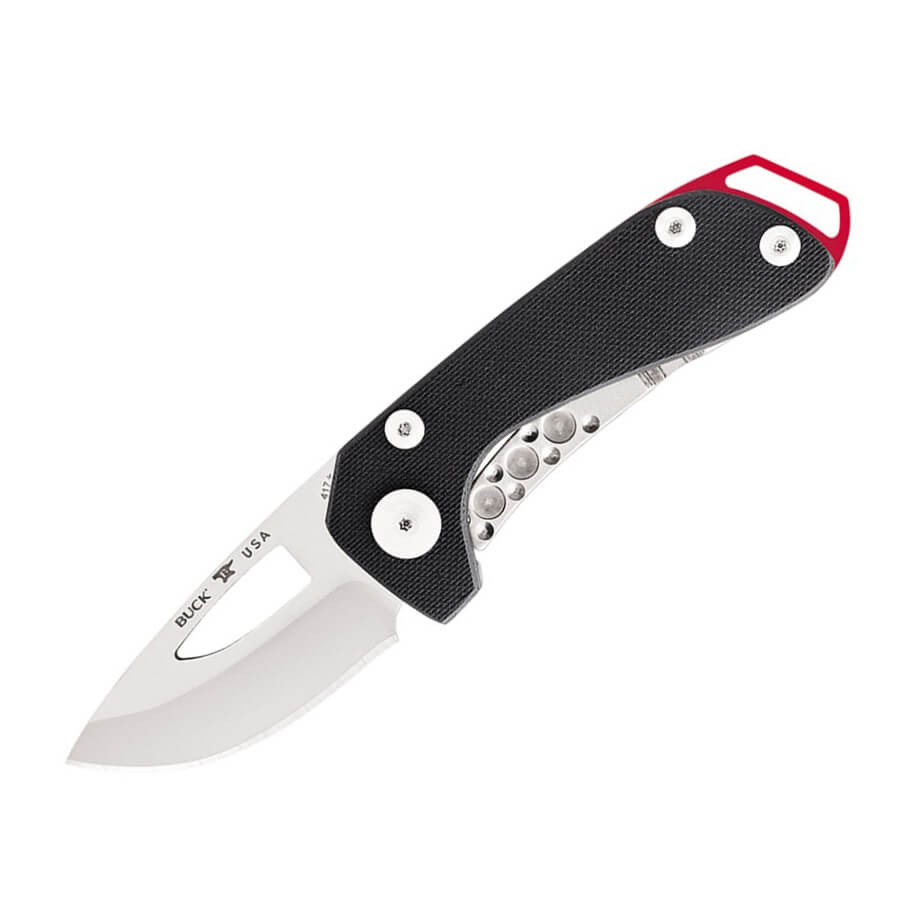 EDC Buck Budgie Couteau de poche avec manche G10 noir 0417BKS