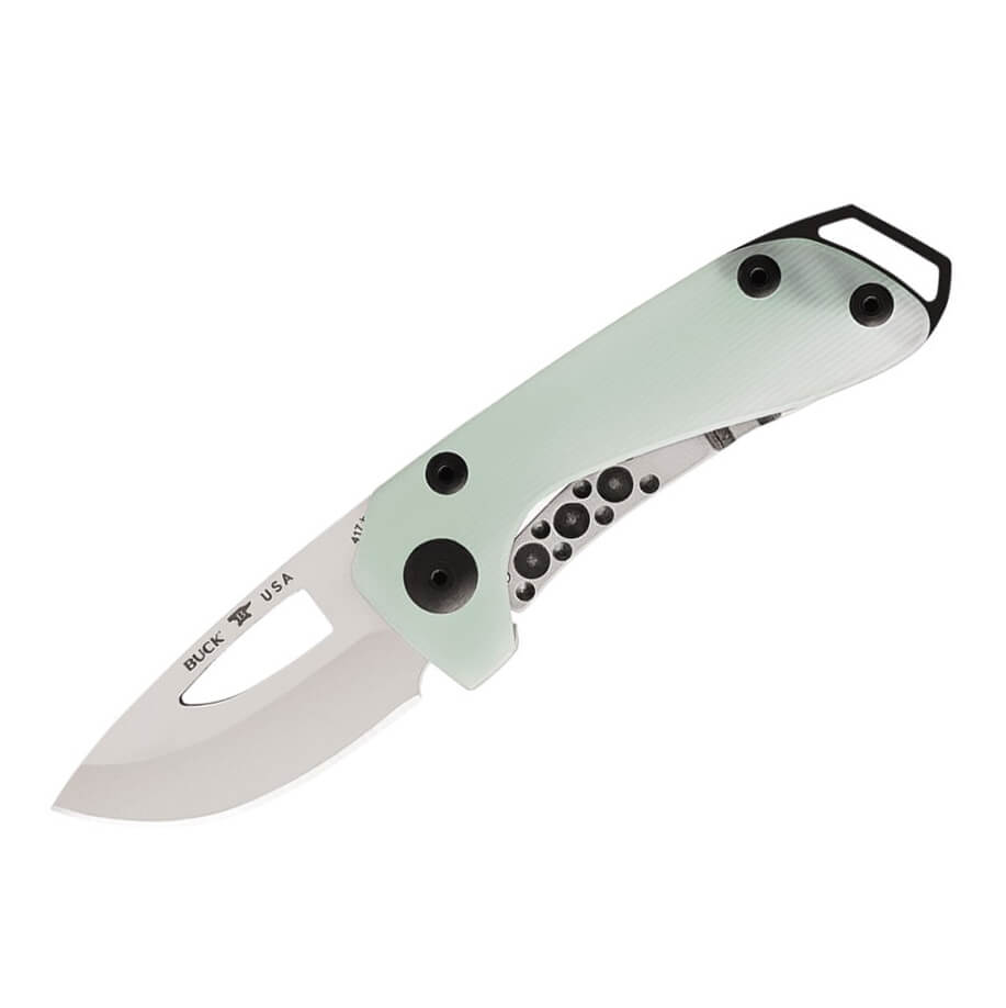 Couteau de poche EDC Buck Budgie manche G10 vert 0417GRS