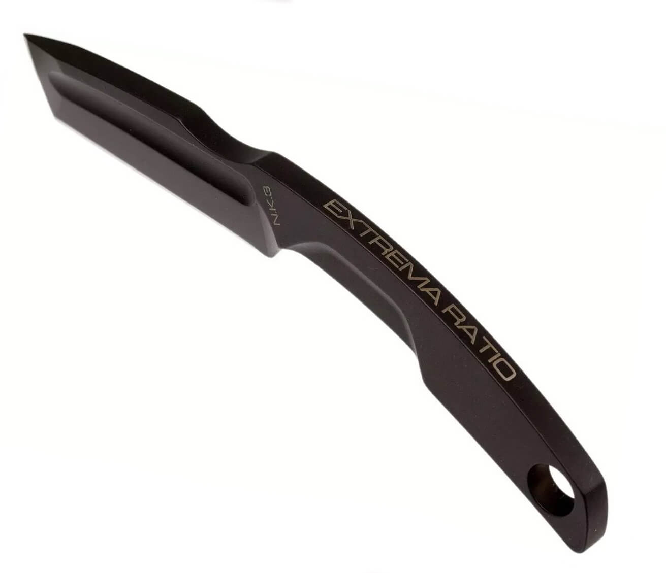 Cuchillo de cuello N.K.3 BLACK de Extrema Ratio. Hoja de 7 cm y funda de kydex.