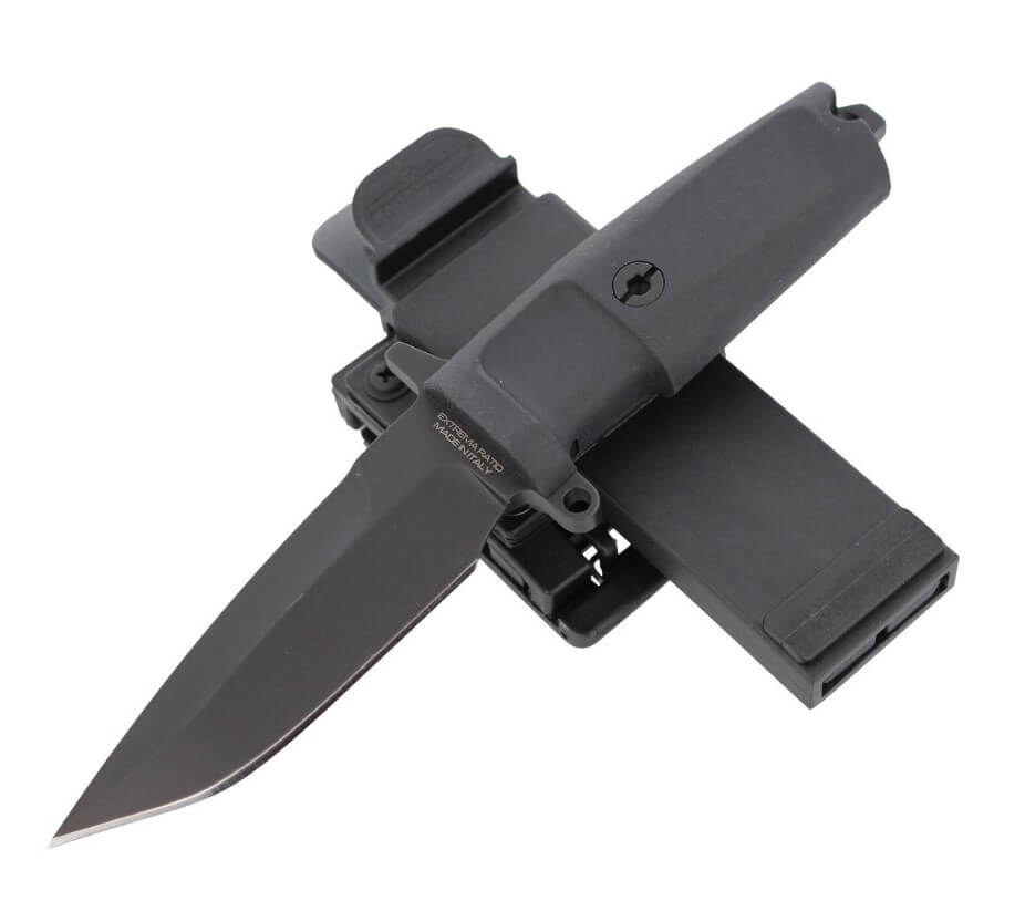 Cuchillo de combate de Extrema Ratio COL MOSCHIN C BLACK. Con puño de forprene y hoja de 16 cm.