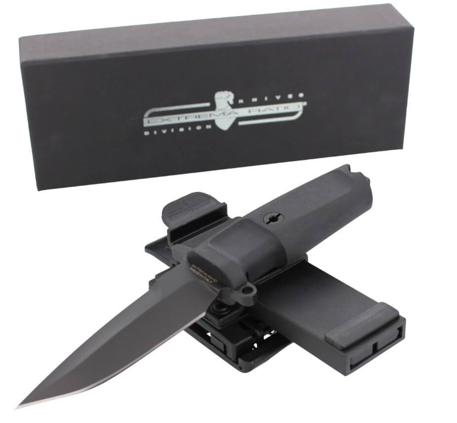 Cuchillo de combate de Extrema Ratio COL MOSCHIN C BLACK. Con puño de forprene y hoja de 16 cm.