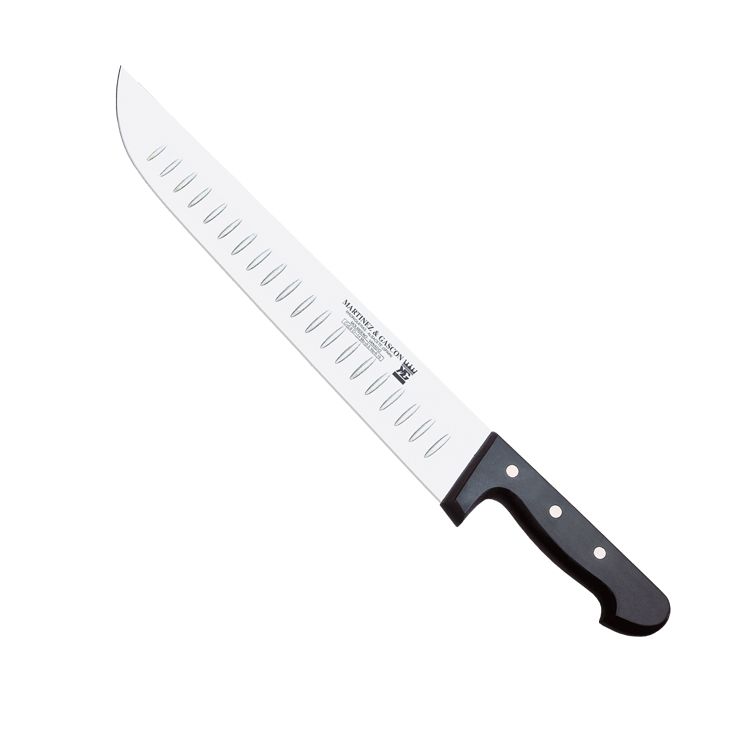 Cuchillo carnicero con hoja alveolada de 36 cm y mango de POM Mar...