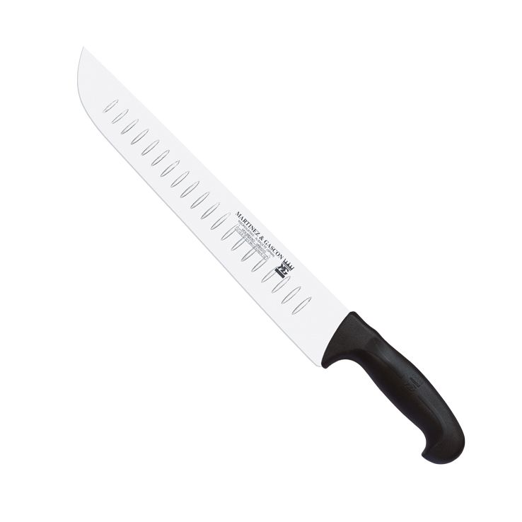Cuchillo carnicero alveolado con hoja de 25,5 cm y mango de polip...