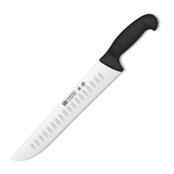 Cuchillo carnicero alveolado con hoja de 31 cm y mango de polipro...