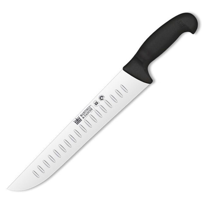 Cuchillo carnicero alveolado con hoja de 36 cm y mango de polipro...