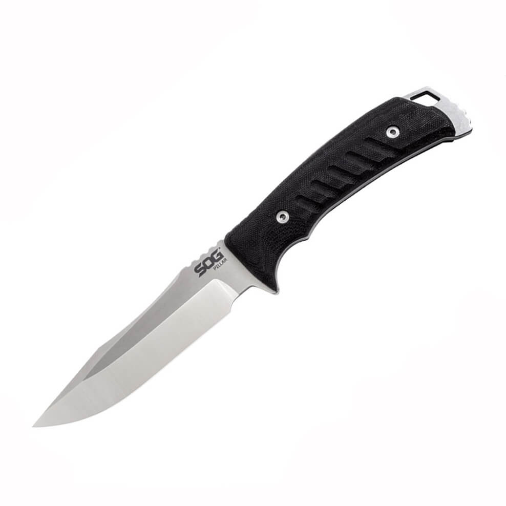 Couteau tactique SOG PILLAR avec manche en micarta et lame en aci...