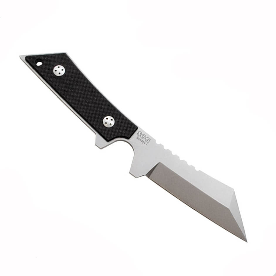 Cuchillo táctico SOG SWEDGE I BH-01 con mango de G10 negro y hoja de acero AUS-8