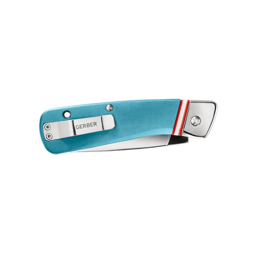 Navaja de bolsillo Gerber Straightlace Modern Folding azul 30-001664 con mango de aluminio