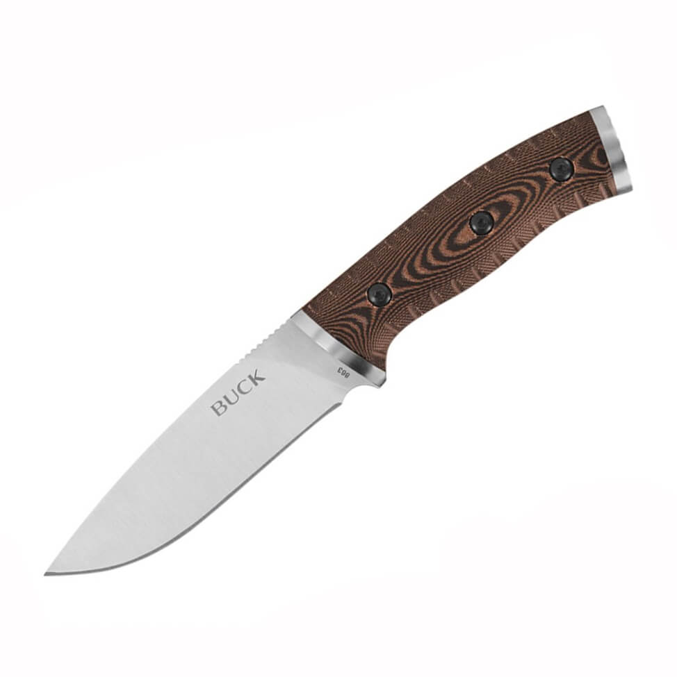 Couteau tactique Buck Selkirk avec manche en micarta marron et é...