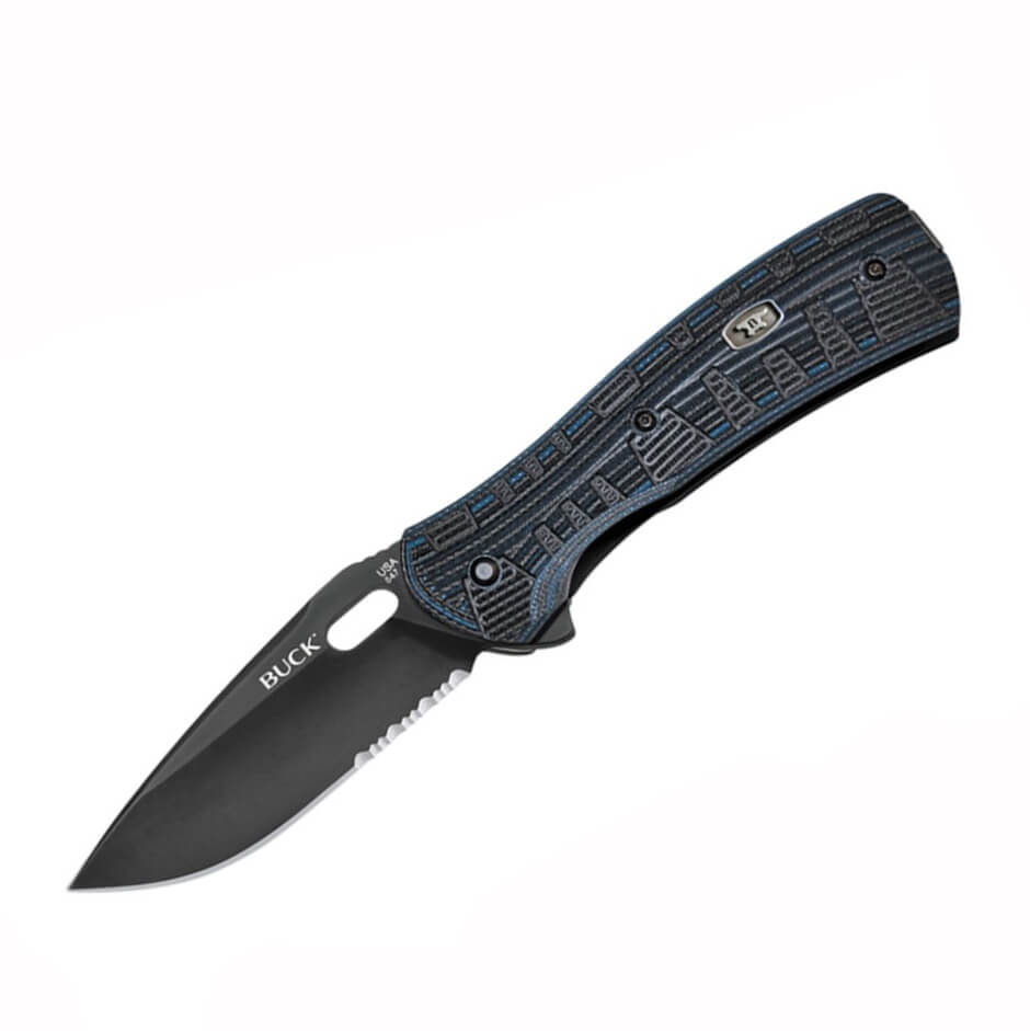 Couteau tactique combo Buck Vantage Force Pro Blue avec lame demi...