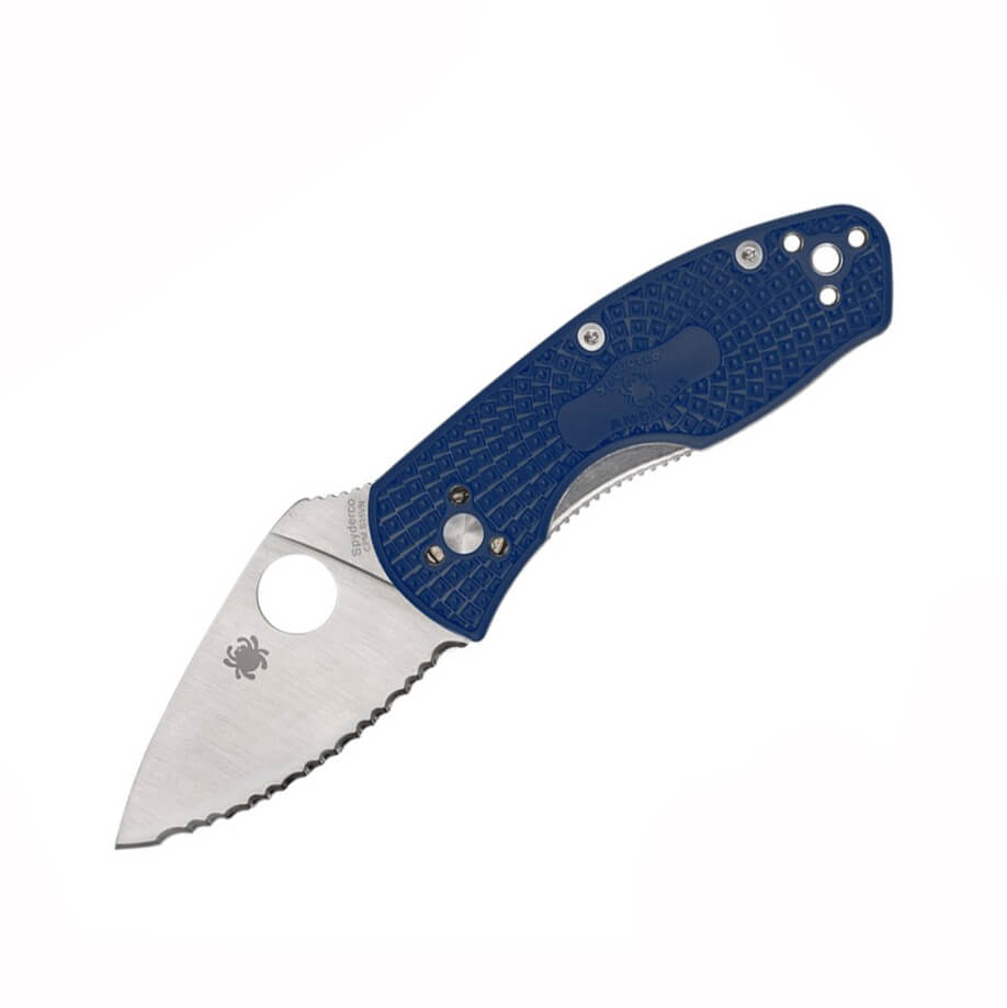 Couteau de poche Spyderco Ambitious linerlock avec manche FRN ble...